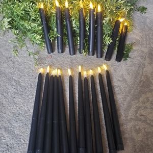 20 Tappered black flicker candles